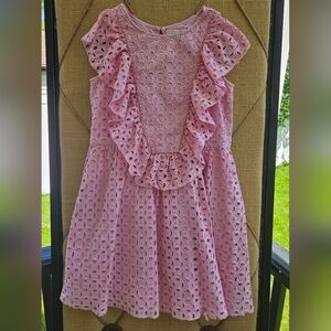 Zara Girls 13/14 Pink Eyelet Dress